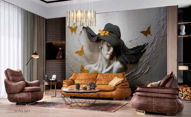 Luxe Amerikaanse westerse bankstelbank Loft meubelset 3+1 zits bank fauteuil 2-delig. Nieuw