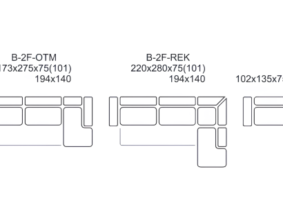 Moderne L-vormige bank