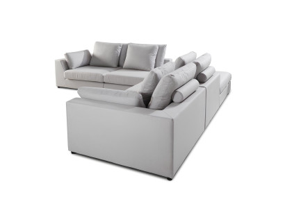 Moderne L-vormige witte hoekbank