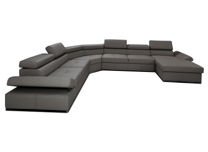 XXL hoekbank in designserie van 100% Italiaans leer