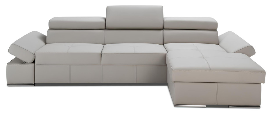 Moderne hoekbank met patroon, bekleed met 100% leer