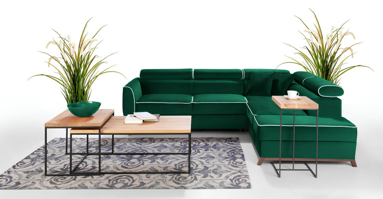 Moderne hoekbank blauw