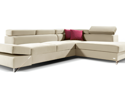 Moderne gele hoekbank met slaapmechanisme