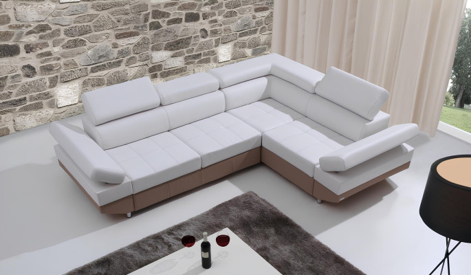 Moderne hoekbank met landschap ontwerp, hoek, set, gestoffeerd, 100% leer