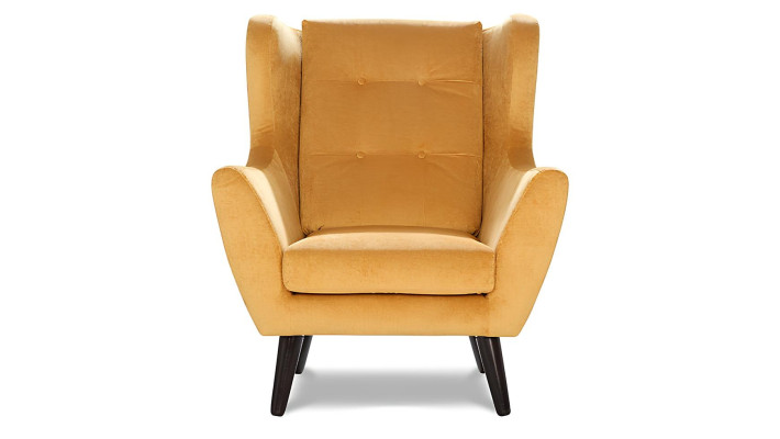 Design gele fauteuil voor de televisie