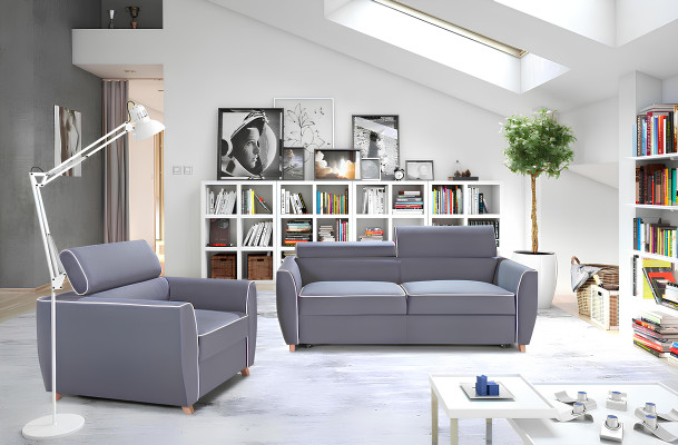 Moderne driezits bank met slaapfunctie