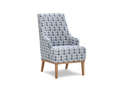 Design stoel van stof en leer voor één persoon in de tv-kamer