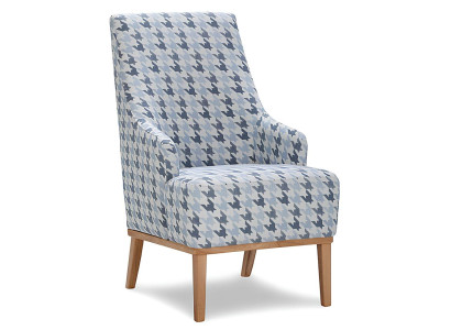 Design stoel van stof en leer voor één persoon in de tv-kamer