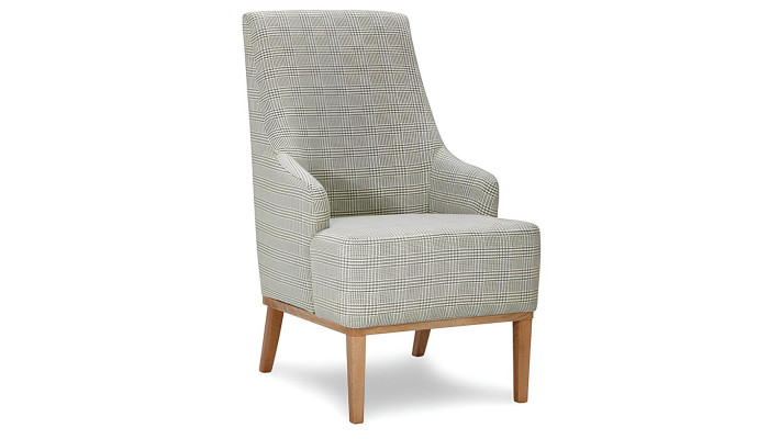 Design stoel van stof en leer voor één persoon in de tv-kamer