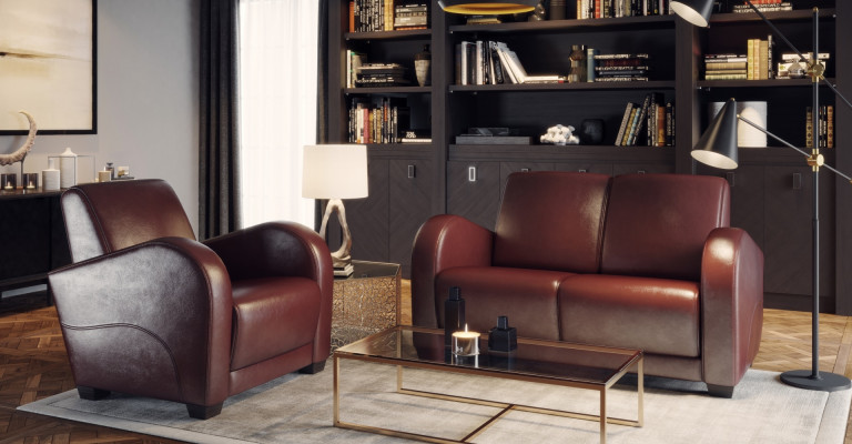 Moderne leren stoel 100% Italiaans voor de woonkamer