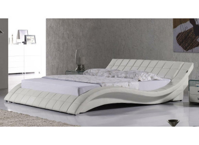Ontwerper gestoffeerd bed Wit Bed Bedden Lederen bed Tweepersoonsbed Huwelijksbed Designerbed
