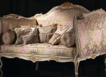 Dizaina bank voor 4 personen, stoel, fluwelen stof in 4 delen, klassieke meubels