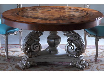 Italiaans massief houten ronde eettafel