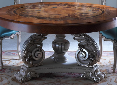 Italiaans massief houten ronde eettafel