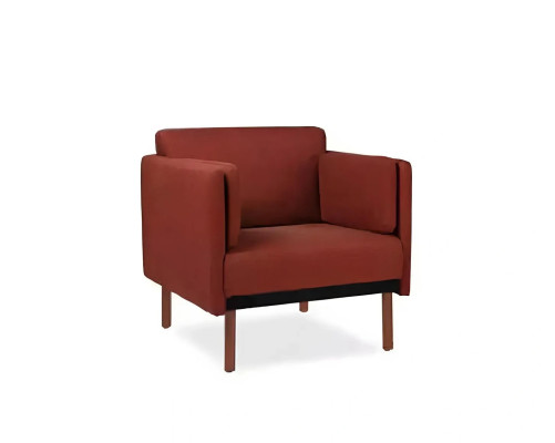 Moderne luxe stoel met slaapfunctie in rood hout