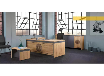 Bureau en studeerkamer eettafel, houten tafel, bruin