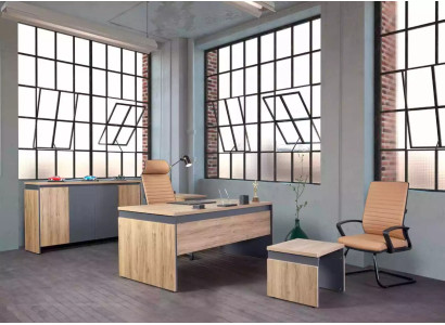 Elegante houten kantoorkast met compartimenten