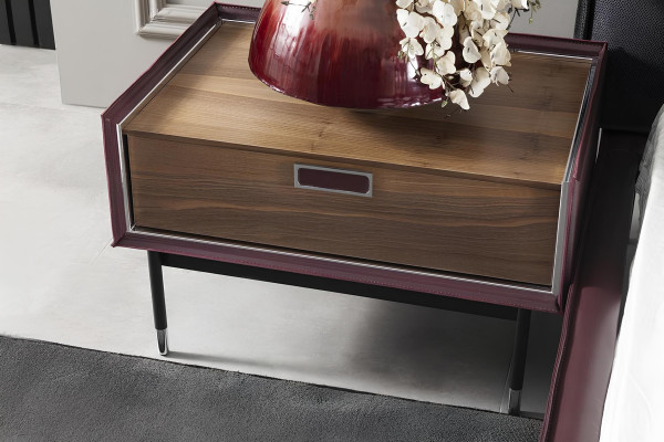 Loft slaapkamermeubelset met bed, kast, nachtkastjes en 5-laden commode