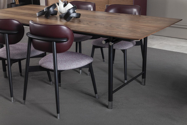 Luxe gestoffeerde stoel, loft stijl stoel, grijs, leren keukenstoel
