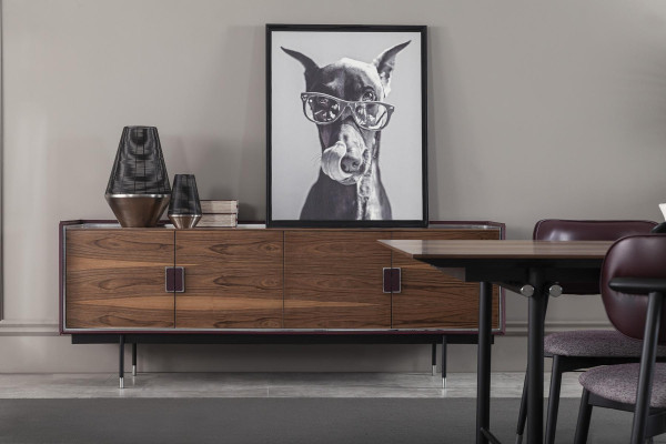 Luxe gestoffeerde stoel, loft stijl stoel, grijs, leren keukenstoel