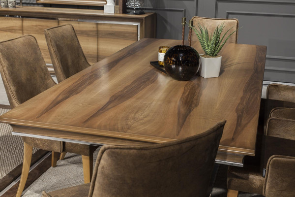 9-delig meubelset, inclusief tafel, stoelen, commode en spiegel