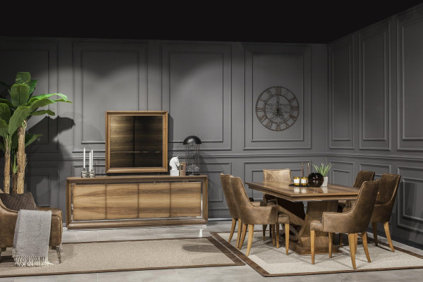 Luxe wandspiegel met modern bruin frame