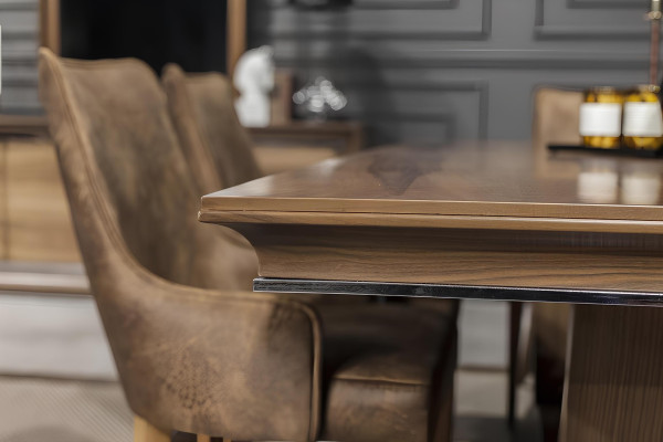 Luxe eettafelset met tafel en stoelen, nachtkastje, 7 delen