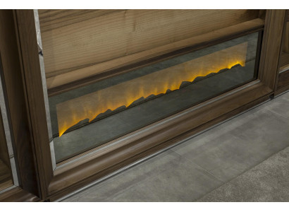 Luxe woonkamerwand, 448 cm, met houten haard