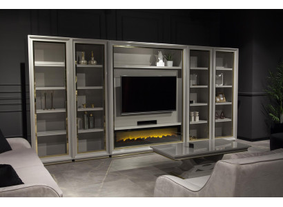 XXL wandkast voor woonkamer met haardontwerp