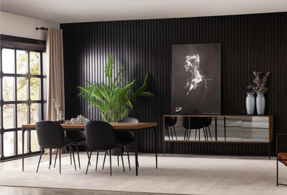 Luxe eettafelset, tafel met 4 opvouwbare stoelen