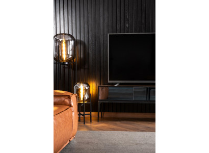 Beige, zwarte en bruine kast voor de woonkamer