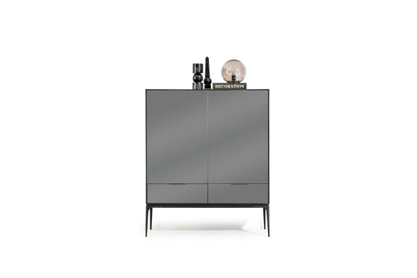 Beige, zwarte en bruine kast voor de woonkamer