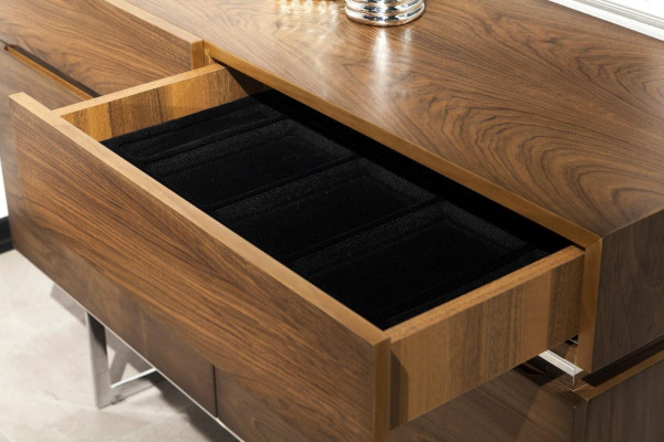 Slaapkamermeubelset met bed, nachtkastjes en commode, hotelkwaliteit, 5 stuks.