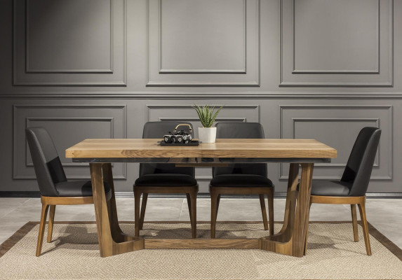 Luxe leren stoel, gestoffeerde stoelen, zwarte keukenmeubels