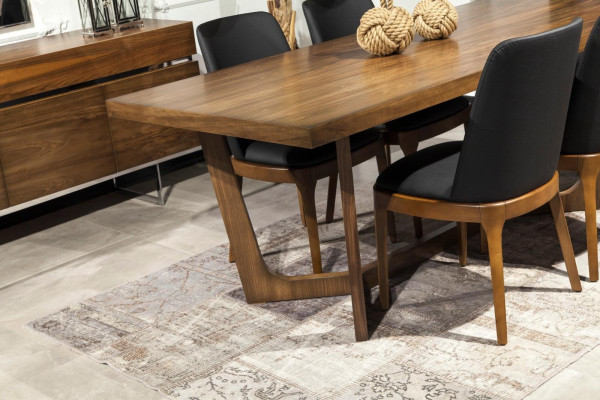 Luxe leren stoel, gestoffeerde stoelen, zwarte keukenmeubels