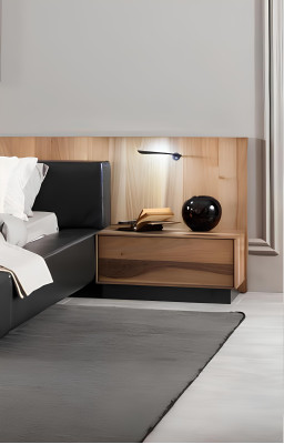 Moderne en luxe slaapkamermeubelset van 4 delen in bruin