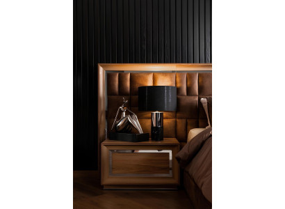 Slaapkamermeubelset, inclusief bed, kast en 2 nachtkastjes, 4 delen.