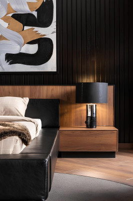 Luxe slaapkamermeubelset met nachtkastje, kast, tafel en bed in 6 delen