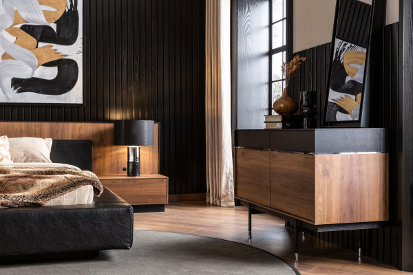 Luxe wandspiegel met zwarte lijst 100x46
