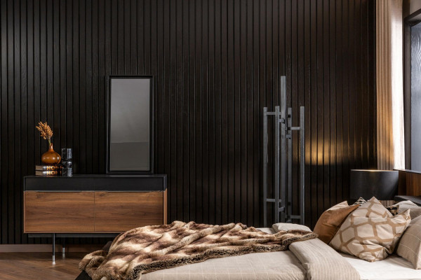 Luxe wandspiegel met zwarte lijst 100x46