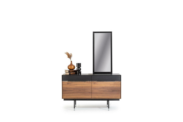 Luxe wandspiegel met zwarte lijst 100x46