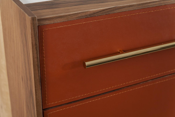 Oranje kastje met lades en planken, XXL nachtkastje, 240 cm buffet