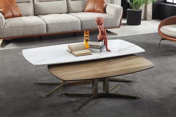 Divas lage tafels, luxe mobiele tafels voor de woonkamer, houten tafel 2 stuks.