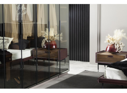 Luxe bruine nachttafel voor de slaapkamer, moderne console