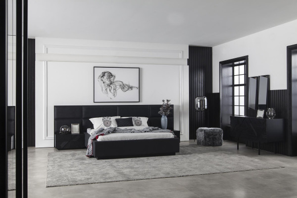 Luxe slaapkamermeubelset met kast, nachttafel en 2 nachttafels 5 st.