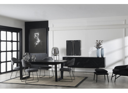 Meubelset Mustan met kast, stoelen en tafel