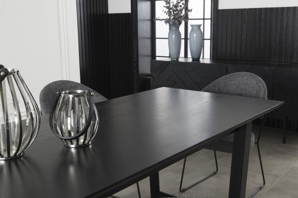Eetkamermeubelset met tafel en 4 comfortabele stoelen, 5 delen