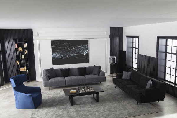 Hoekbank voor 3 personen 235 cm stof