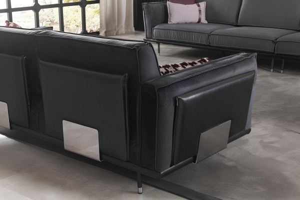 Moderne Italiaanse designbank voor 3+1 personen grijs