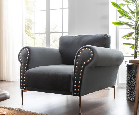 Stoel, cocktailstoel, modern ontwerp, blauw, stof